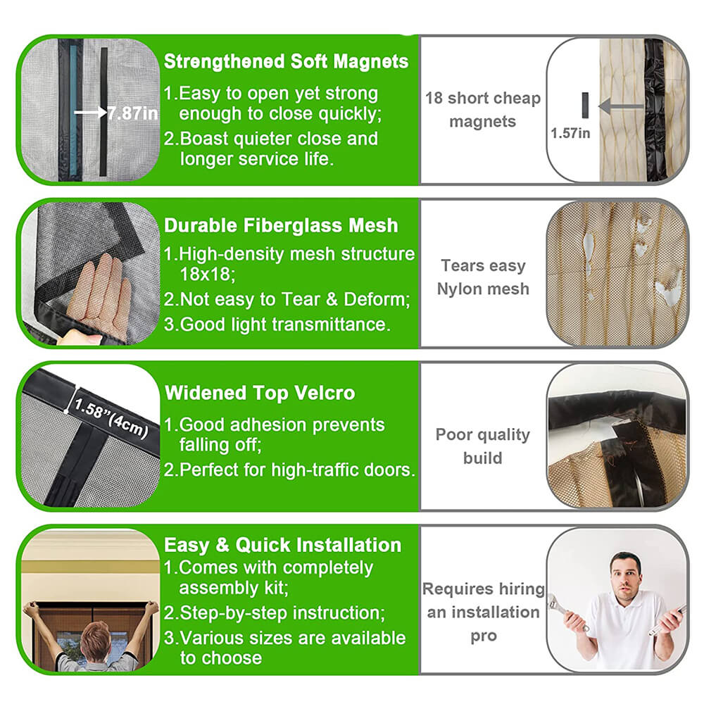 Custom Magnetic Screen Door Left Side Opening