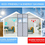 Magnetic Thermal Insulated Door Curtain Visible Windows