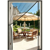 Custom Size Black Magnetic Screen Door with Side Opening for Single Doors