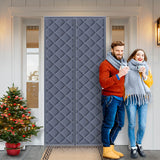 Magnetic Thermal Insulated Door Curtain Grey