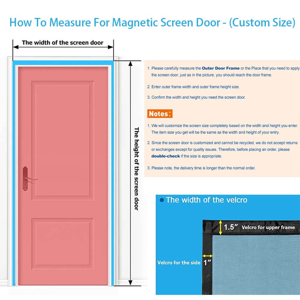 Custom Magnetic Screen Door Left Side Opening