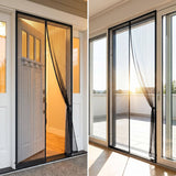 Custom Size Gray Magnetic Screen Door with Side Opening for Single Doors