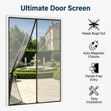 Custom Size Black Magnetic Screen Door with Side Opening for Single Doors