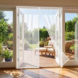 Custom Size White Magnetic Screen Door with Side Opening for Single Doors