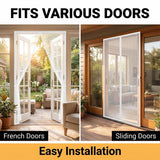 Custom Size White Magnetic Screen Door with Side Opening for Single Doors