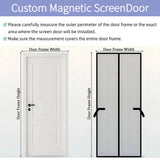 Custom Size Black Magnetic Screen Door with Side Opening for Single Doors
