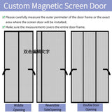 Custom Size Black Magnetic Screen Door with Side Opening for Single Doors
