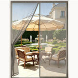 Custom Size Grey Magnetic Screen Door with Center Opening for Patio Doors