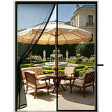Custom Size Black Magnetic Screen Door with Center Opening for Patio Doors