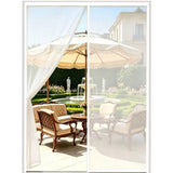 Custom Size White Magnetic Screen Door with Center Opening for Patio Doors