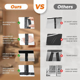 Comparison chart showing features of a product labeled 'Ours' versus 'Others' on a wooden background.