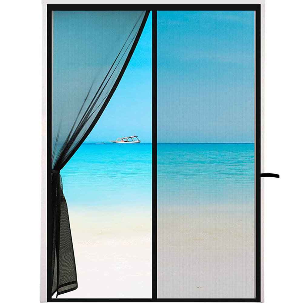 Magnetic Screen Door Fit Door Size 48 x 80 Inch, Screen Size 50 x 81  Reinforced Fiberglass Mesh Curtain Double Door Mesh with Full Frame  Hook&Loop 